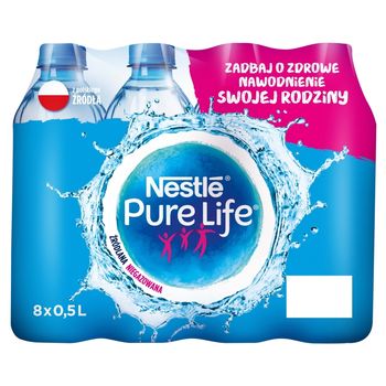 Nestlé Pure Life Woda źródlana niegazowana 8 x 0,5 l