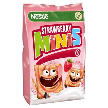 Nestlé Strawberry Minis Zbożowe kwadraciki o smaku truskawkowym 250 g