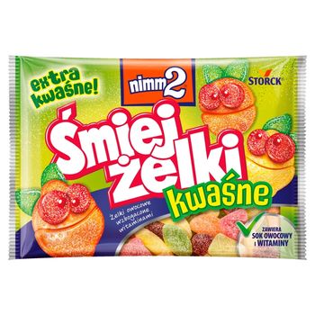 nimm2 Śmiejżelki kwaśne Żelki owocowe wzbogacone witaminami 100 g