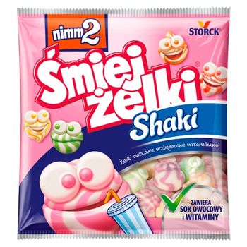 nimm2 Śmiejżelki Shaki Żelki owocowe wzbogacone witaminami 90 g