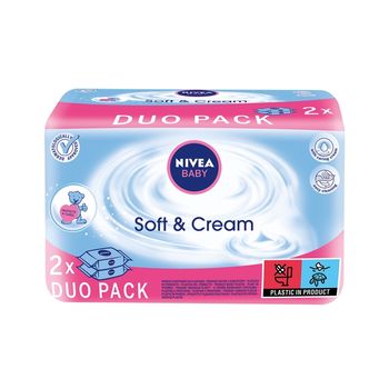 Nivea Baby Chusteczki Soft & Cream duopack 2x63 szt