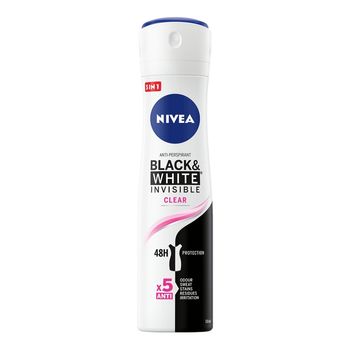 Nivea Black&White Invisible Clear Antyperspirant dla kobiet w spray'u 150 ml