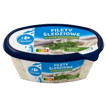 Carrefour Classic Filety śledziowe w sosie koperkowym 280 g