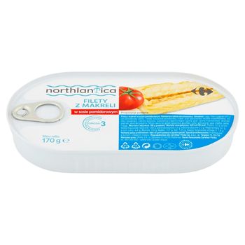 Northlantica Filety z makreli w sosie pomidorowym 170 g