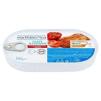 Northlantica Filety z śledziowe w sosie pomidorowym z papryką 170 g