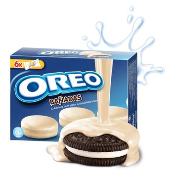 Oreo Ciastka kakaowe z nadzieniem o smaku waniliowym oblane białą polewą 246 g (12 sztuk)