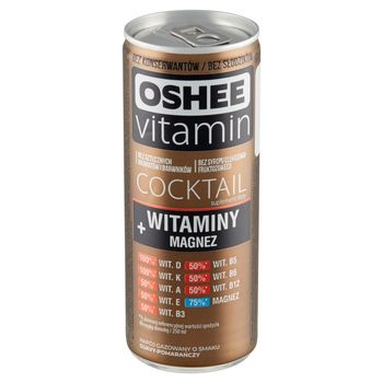 Oshee Vitamin Cocktail Suplement diety napój gazowany o smaku guavy-pomarańczy 250 ml