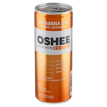 Oshee Vitamin Energy Napój gazowany o smaku mięta-limonka-cytryna 250 ml
