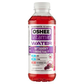 Oshee Vitamin Water Napój niegazowany o smaku czerwonych winogron dragonfruit 555 ml