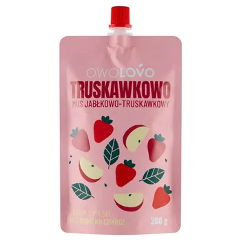 OWOLOVO Truskawkowo Mus jabłkowo-truskawkowy 200 g