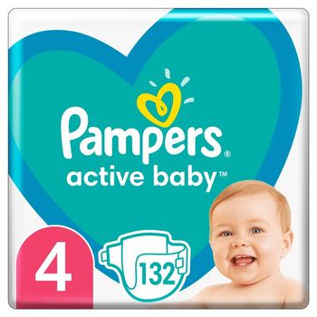Pampers Active Baby, rozmiar 4, 132 pieluszek, 9kg-14kg