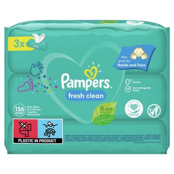 Pampers Fresh Clean Chusteczki 3 opakowania = 156 chusteczek