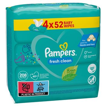 Pampers Fresh Clean Chusteczki 4 opakowania = 208 chusteczek