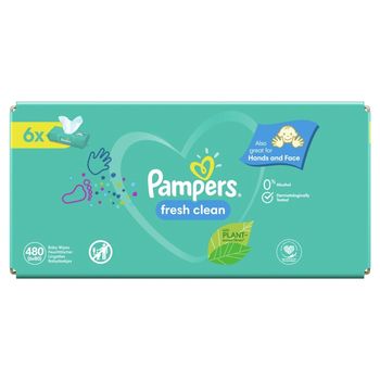 Pampers Fresh Clean Chusteczki 6 opakowania = 480 chusteczek