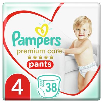 Pampers Premium Care Pieluchomajtki, Rozmiar 4, 38 Sztuk, 9kg-15kg