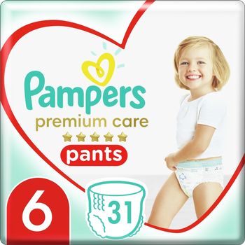 Pampers Premium Care Pieluchomajtki, Rozmiar 6, 31 Sztuk, 15kg+