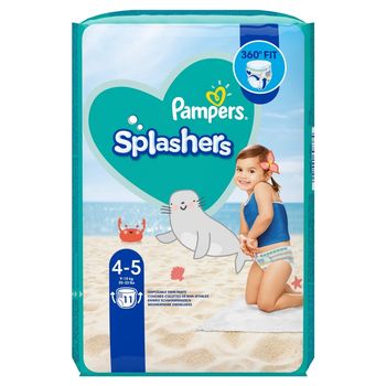 Pampers Splashers Baby Shark, 4, 11 Jednorazowe pieluchomajtki do pływania 9kg - 15kg
