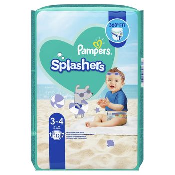 Pampers Splashers, Rozmiar 3-4, 12 Jednorazowych Pieluch Do Pływania