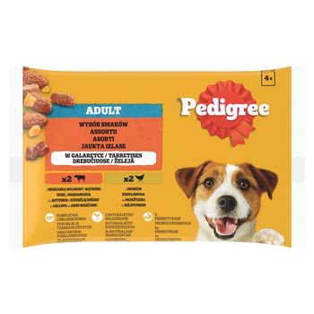 Pedigree Mokra karma dla dorosłych psów wybór smaków w galaretce 400 g (4 x 100 g)