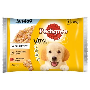Pedigree Vital Protection Junior Karma pełnoporcjowa w galaretce 400 g (4 x 100 g)