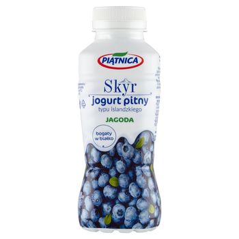 Piątnica Skyr jogurt pitny typu islandzkiego jagoda 330 ml