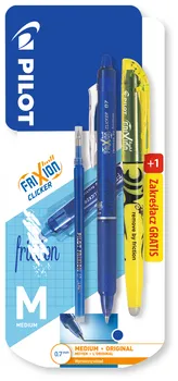 Pióro kulkowe Frixion Clicker 0,7 niebieskie + zakreślacz Frixion Light żółty.