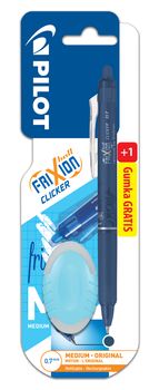 Pióro kulkowe Frixion Clicker 0,7 w kolorze granatowym + gumka gratis.