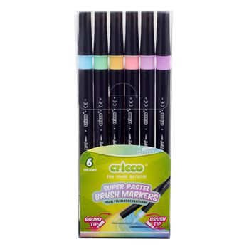 Cricco Pisaki pastelowe pędzelkowe dwustronne 6 kolorów CR385K6P