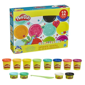 Play-Doh Zestaw ciastoliny 12 tub kolorowych F1989