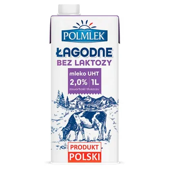 Polmlek Łagodne Mleko UHT bez laktozy 2% 1 l