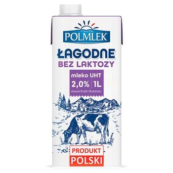 Polmlek Łagodne Mleko UHT bez laktozy 2% 1 l