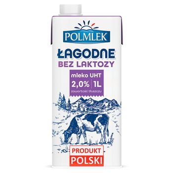 Polmlek Łagodne Mleko UHT bez laktozy 2% 1 l
