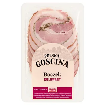 Polska gościna Boczek rolowany w plastrach 100 g