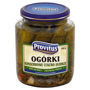 Provitus Ogórki konserwowe cukero słodkie 640 g