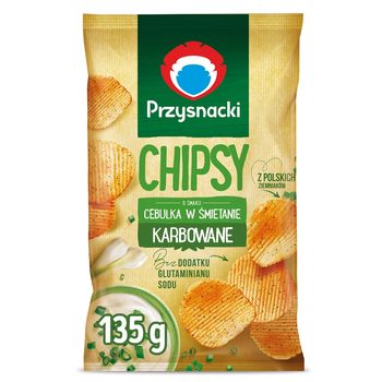 Przysnacki Chipsy karbowane o smaku cebulka w śmietanie 135 g