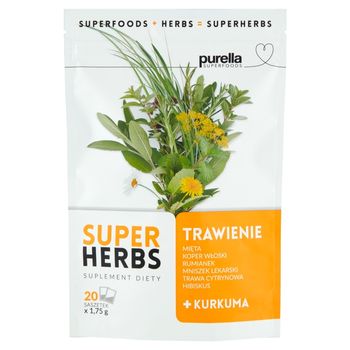 Purella Superfoods Suplement diety Superherbs trawienie 35 g (20 x 1,75 g)