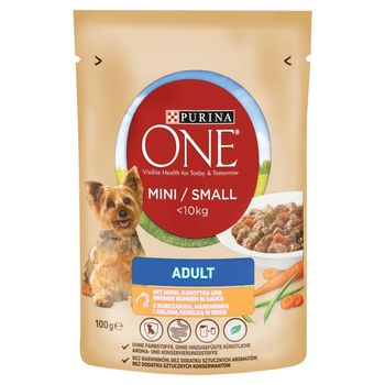 PURINA ONE Mini Adult Karma dla psów z kurczakiem marchewką i zieloną fasolką w sosie 100 g