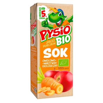 Pysio Bio Sok owocowo-warzywny ekologiczny jabłko marchew od 5. miesiąca życia 200 ml