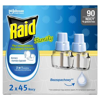 Raid Family Płyn owadobójczy przeciw komarom bezzapachowy 54 ml (2 x 27 ml)