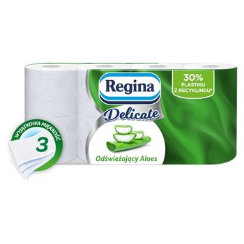 Regina Delicate Papier toaletowy odświeżający aloes 8 rolek
