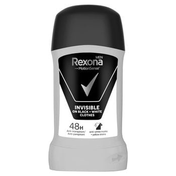 Rexona Men Invisible Black + White Antyperspirant w sztyfcie 50 ml
