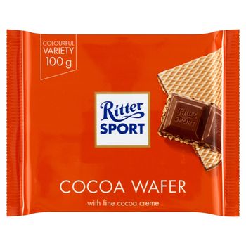 Ritter Sport Wafel przekładany kremem kakaowym i krem kakaowy z płatkami ryżowymi 100 g