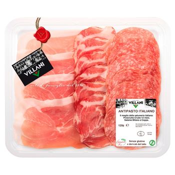 Salumi Villani Antipasto Italiano Delikatesowy zestaw najlepszych włoskich wędlin 120 g