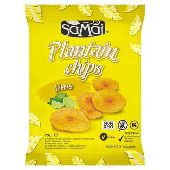 Samai Chipsy z zielonych bananów z limonką 70 g
