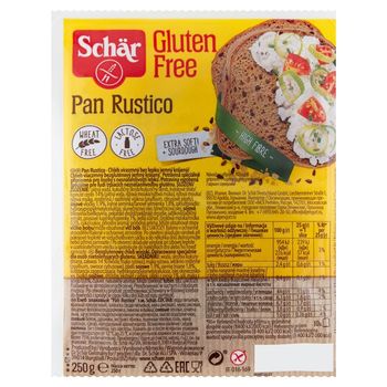 Schär Pan Rustico Bezglutenowy chleb wiejski 250 g (10 sztuk)