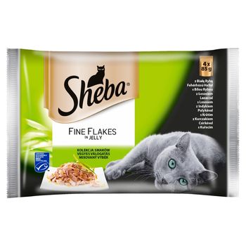 Sheba Fine Flakes in Jelly Karma pełnoporcjowa kolekcja smaków 340 g (4 x 85 g)