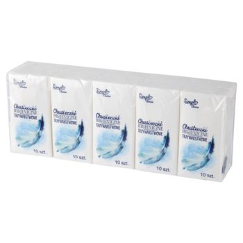Simpl Choice Chusteczki higieniczne trzywarstwowe 10 x 10 sztuk