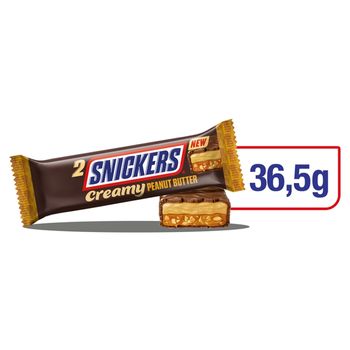 Snickers Creamy Peanut Butter Baton z nadzieniem masła orzechowego 36,5 g (2 x 18,25 g)