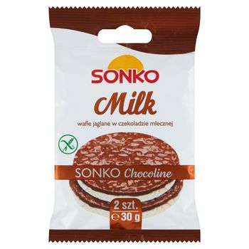 Sonko Wafle jaglane w czekoladzie mlecznej 30 g (2 sztuki)