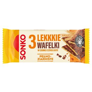 Sonko Lekkie wafelki pełnoziarniste w ciemnej czekoladzie 36 g (3 sztuki)